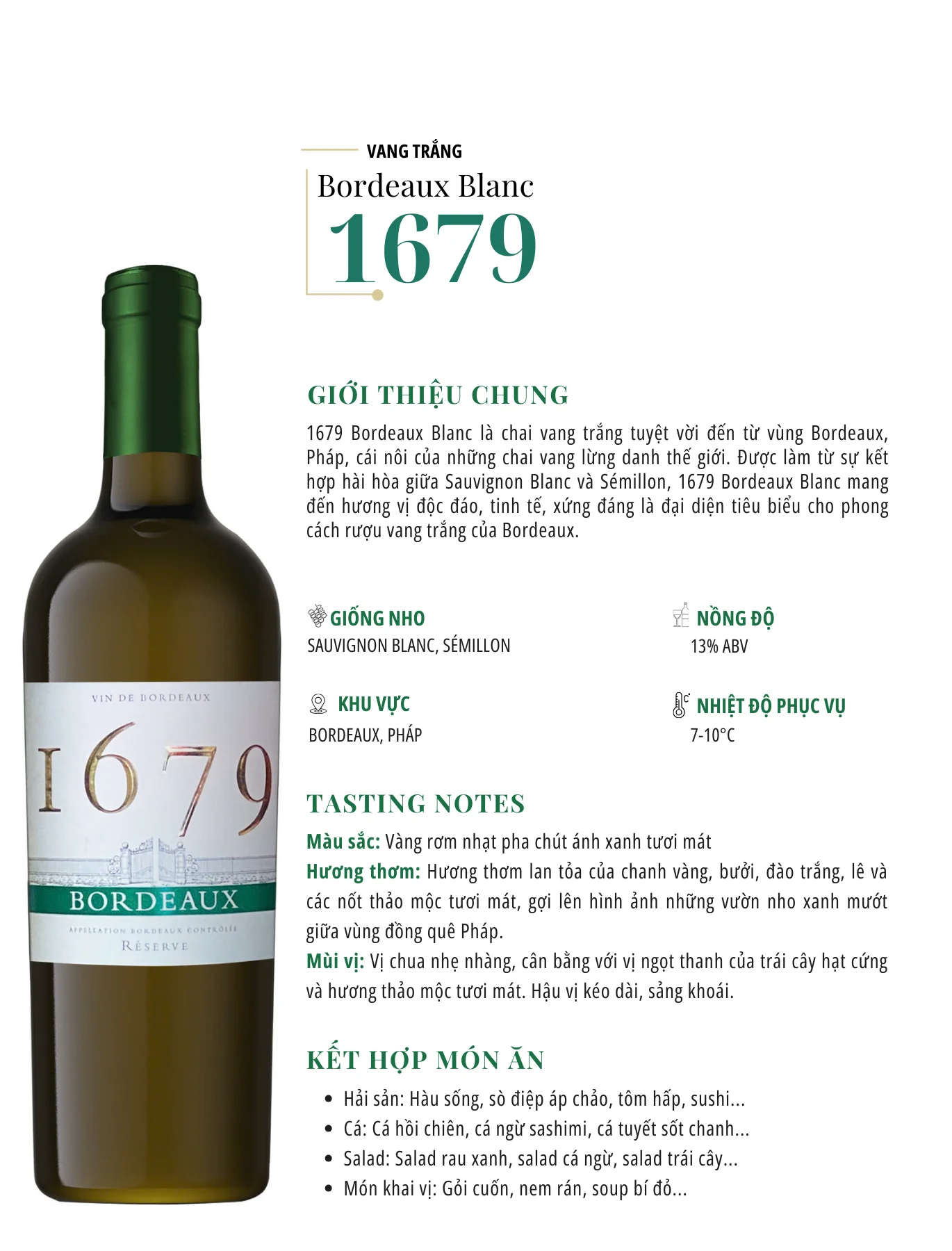 Tasting Notes 1679 Bordeaux Blanc