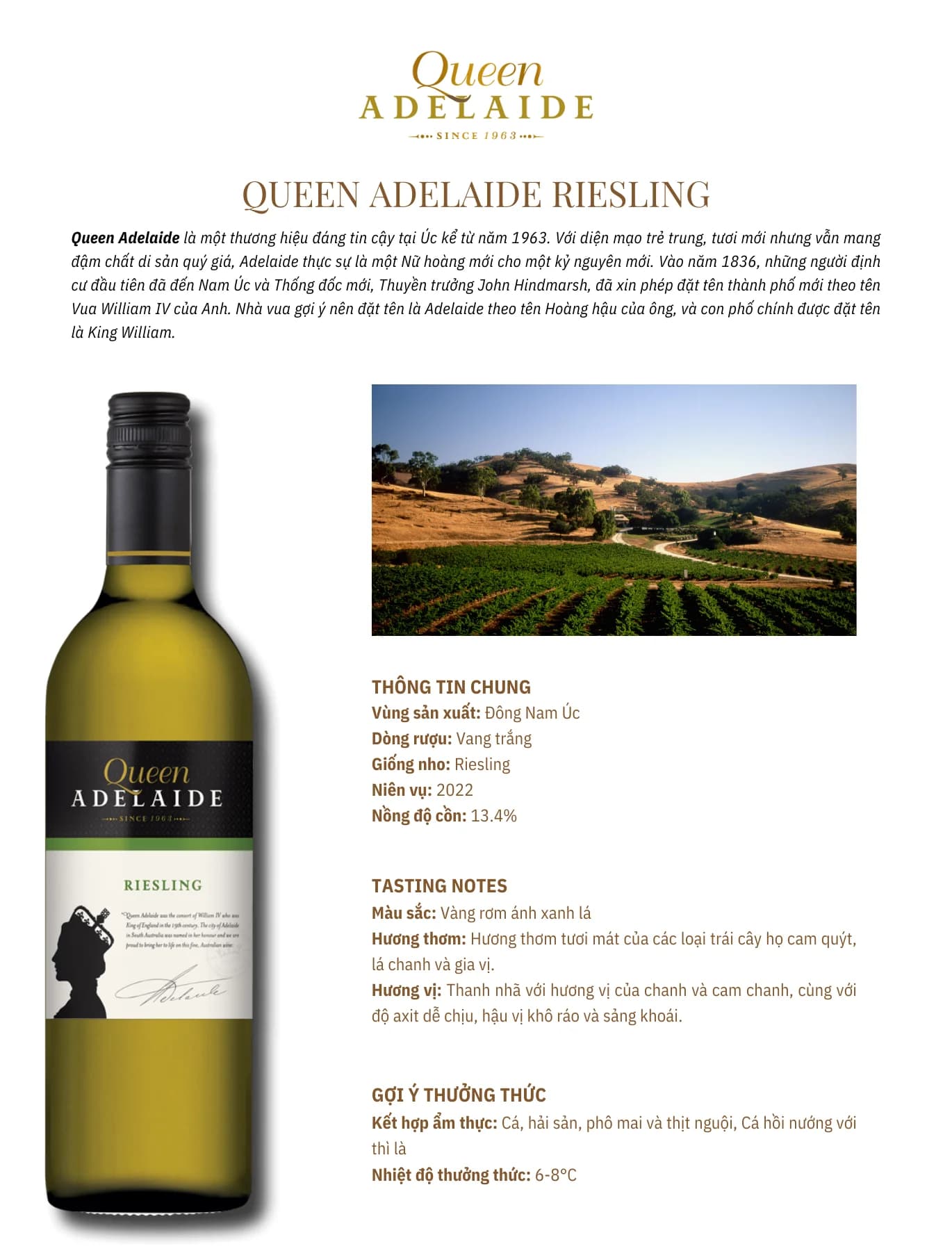 Tasting Notes Queen Adelaide Riesling