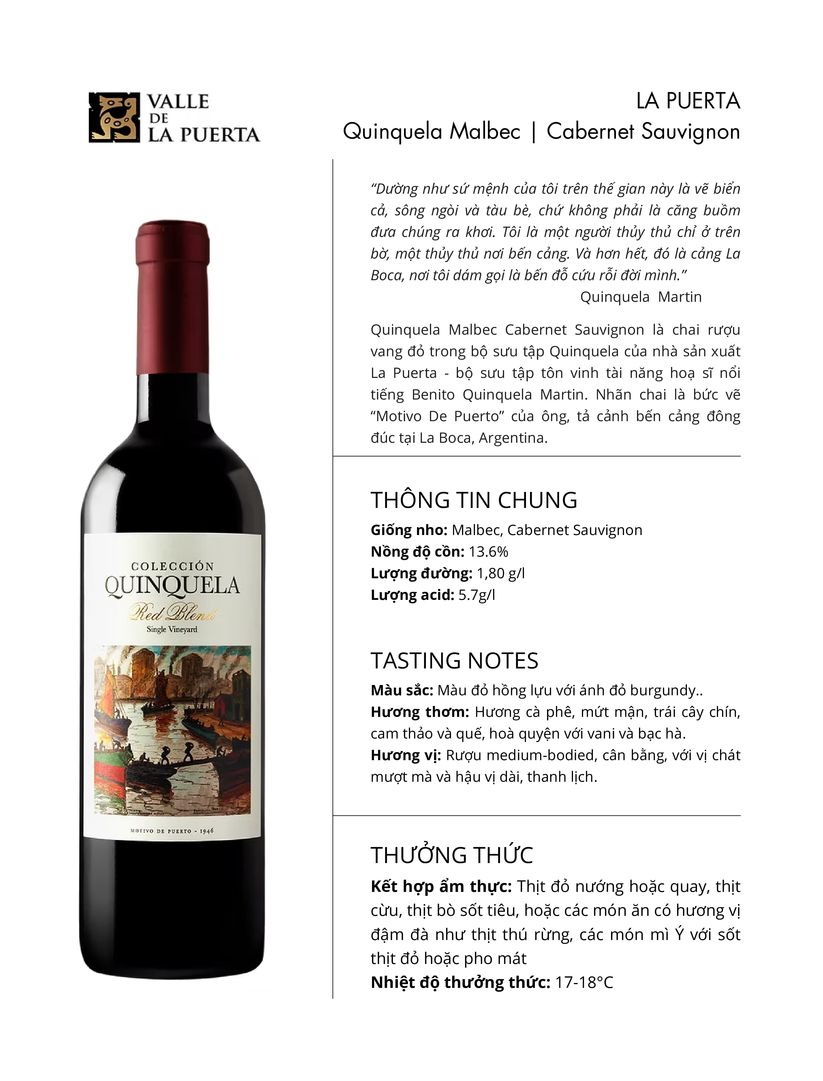 Tasting Notes Quinquela Malbec Cabernet Sauvignon