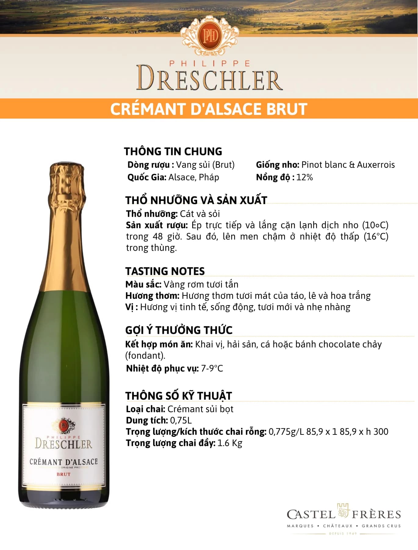 Tasting Notes Philppe Dreschler Cremant Dalsace Brut