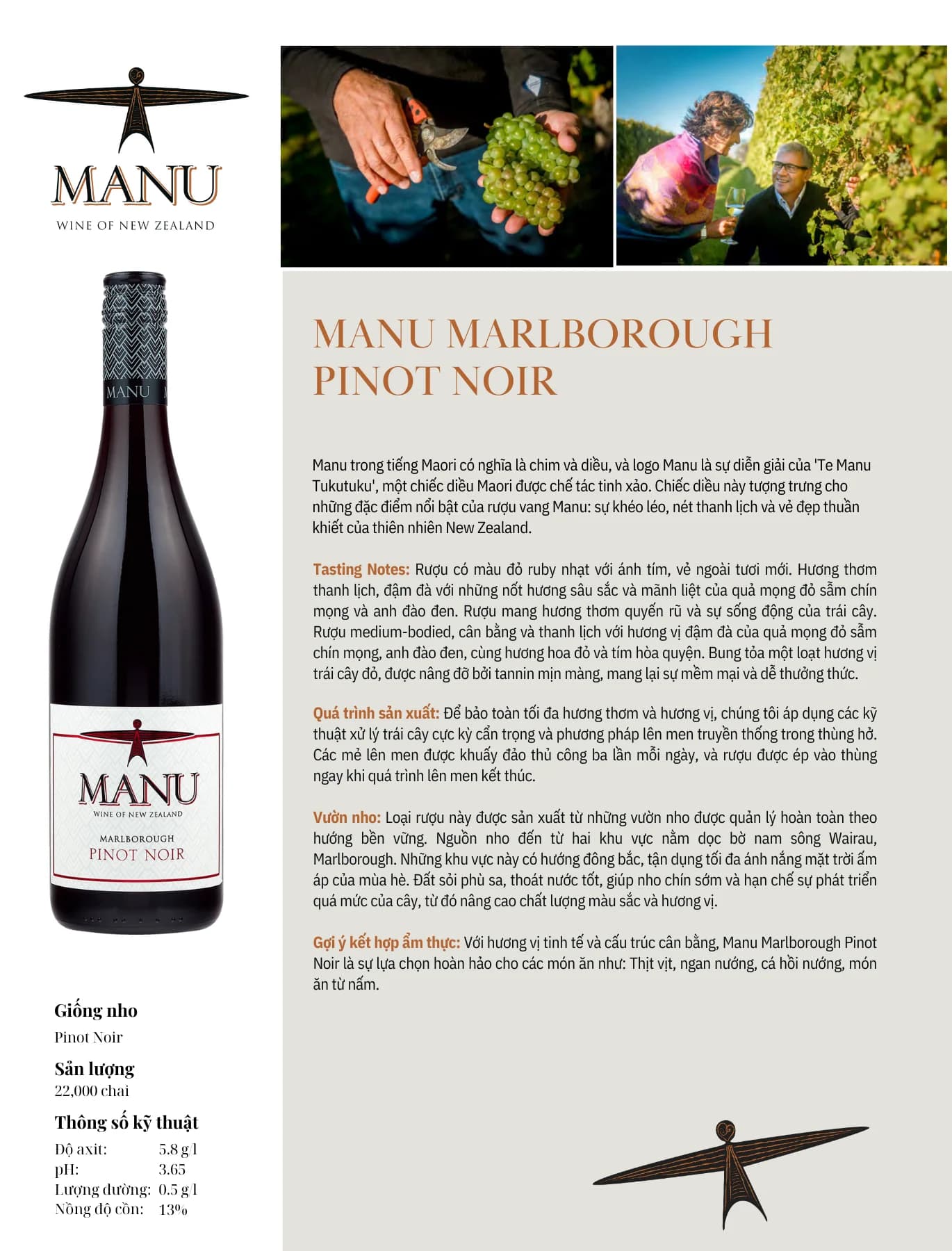 Tasting Notes Manu Marlborough Pinot Noir