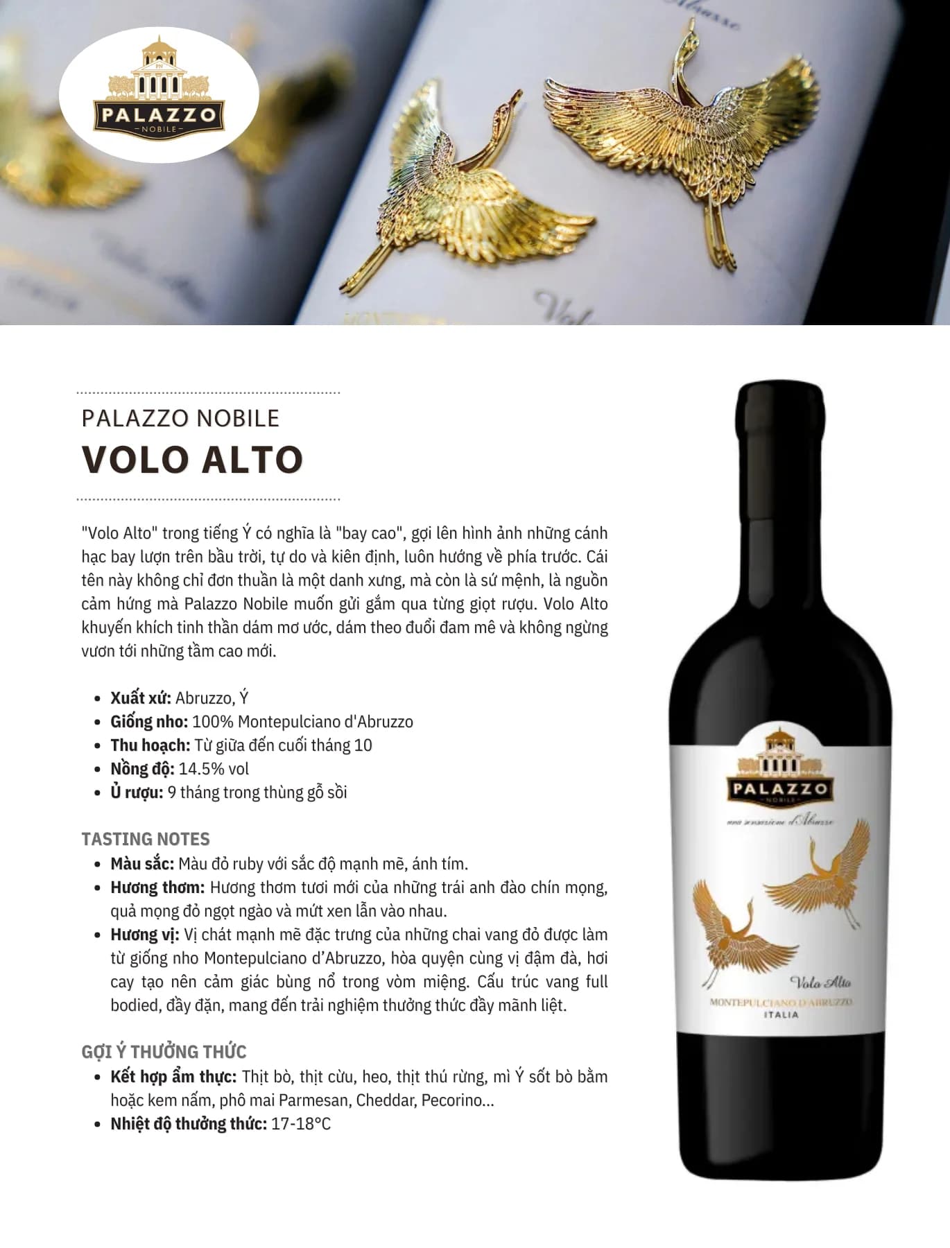 Tasting Notes Volo Alto