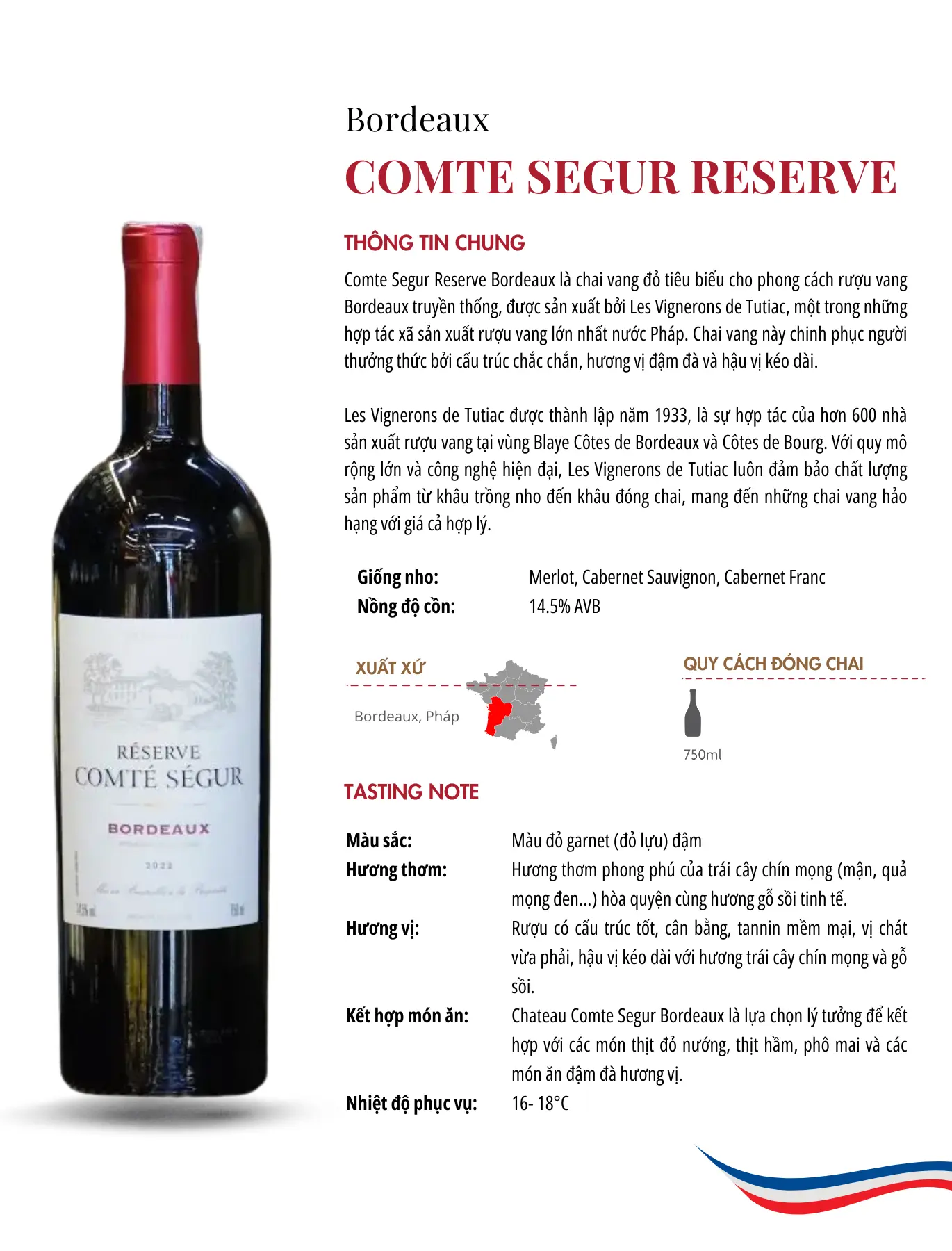 Tasting Notes Comte Segur Reserve Bordeaux