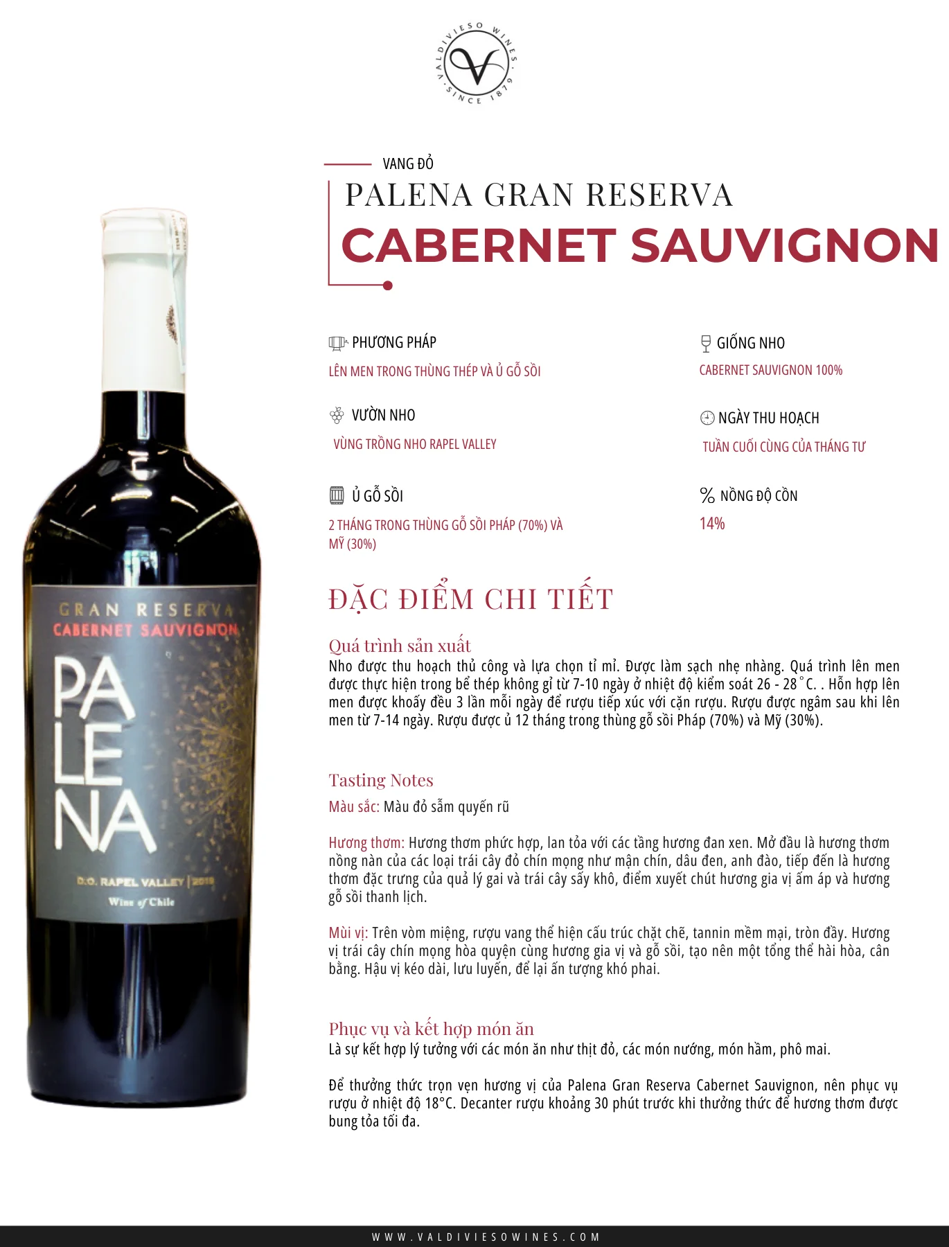 Tasting Notes Valdivieso Palena Gran Reserva Cabernet Sauvignon