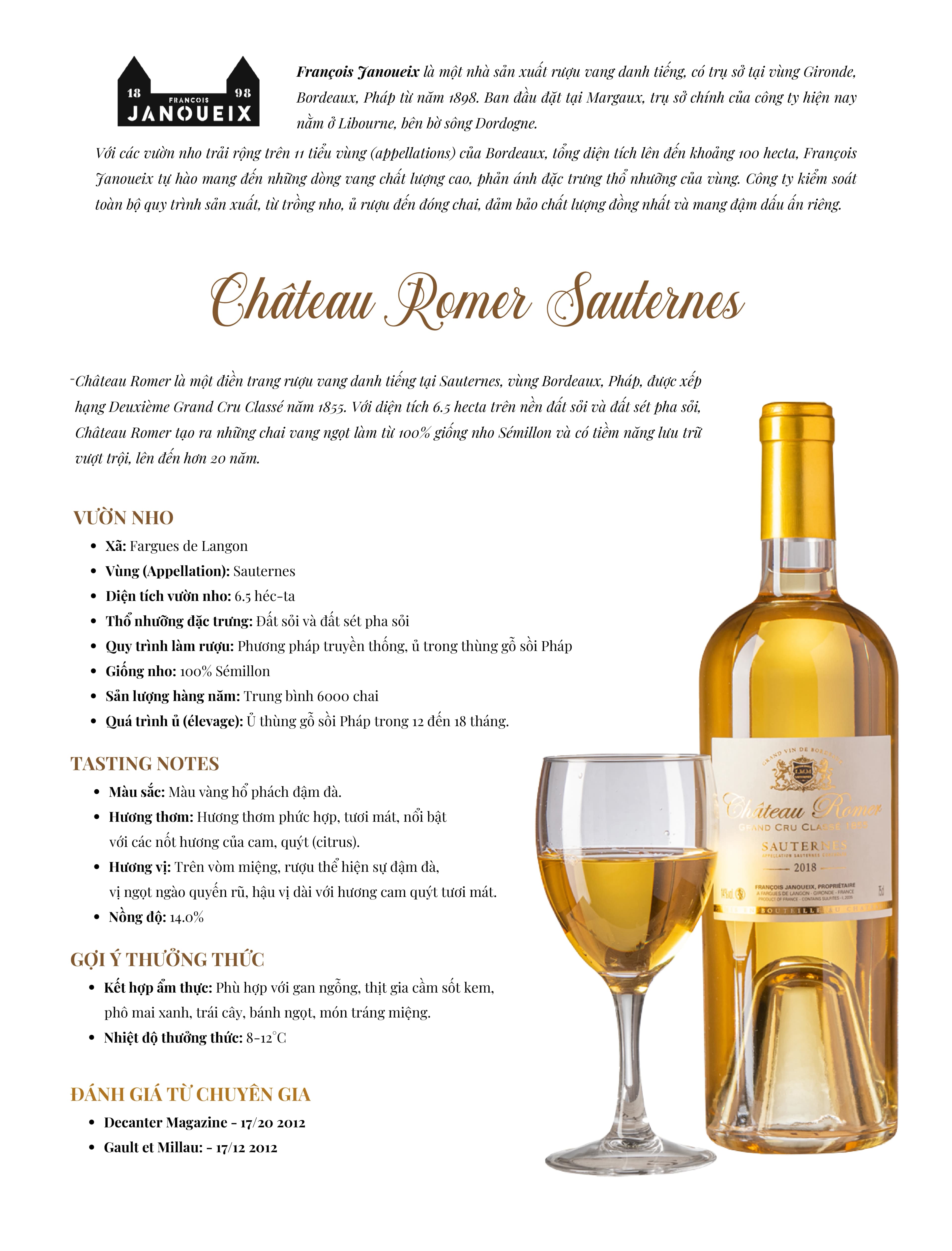 Tasting Notes Chateau Romer Sauternes