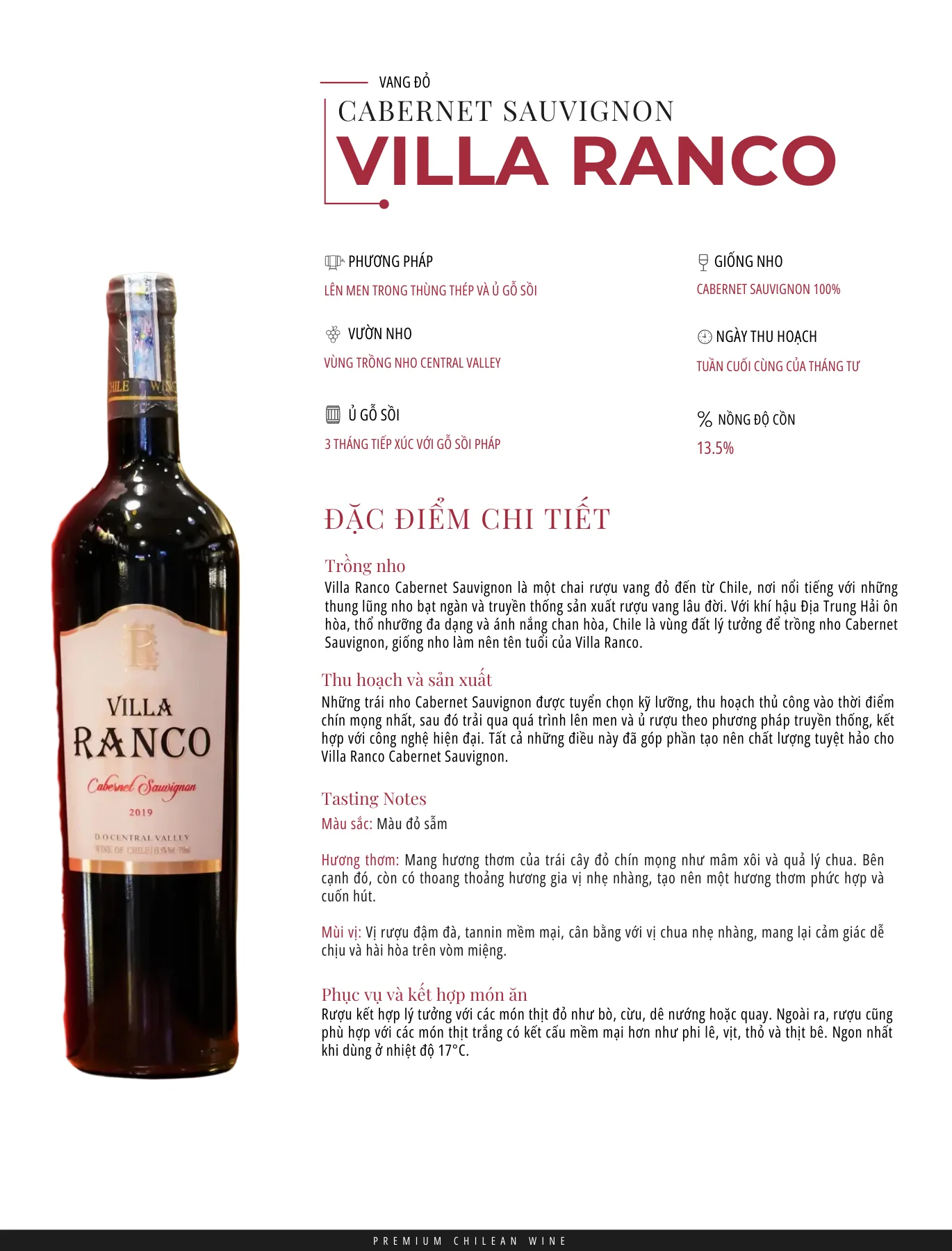 Tasting Notes Cabernet Sauvignon Villa Ranco