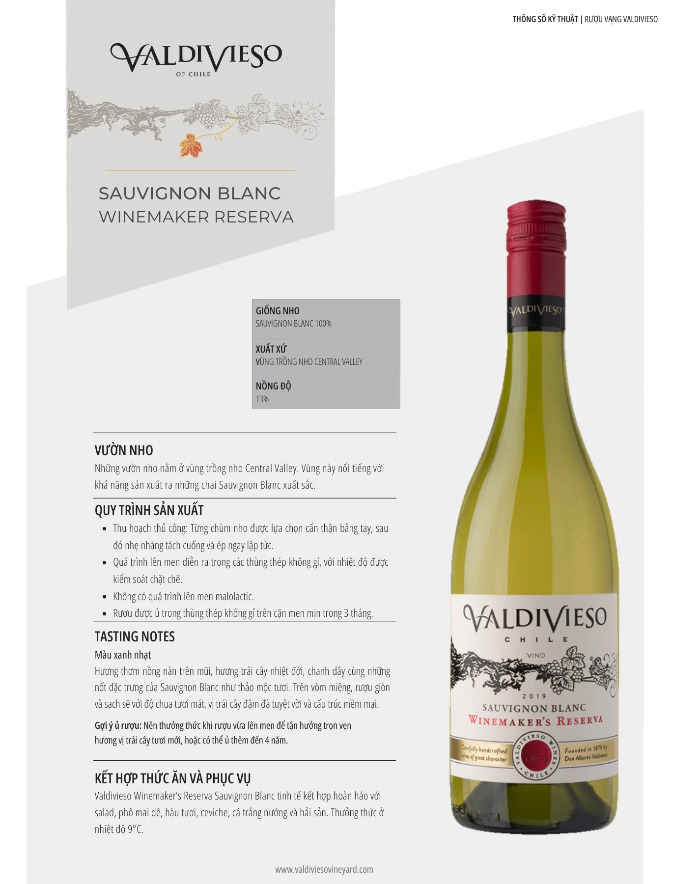 Tasting Notes Valdivieso Winemaker Reserva Sauvignon Blanc